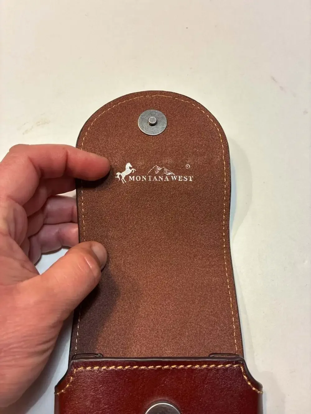 Montana West Leather Belt-Loop Cell Phone Holster with US Great Seal Embossing